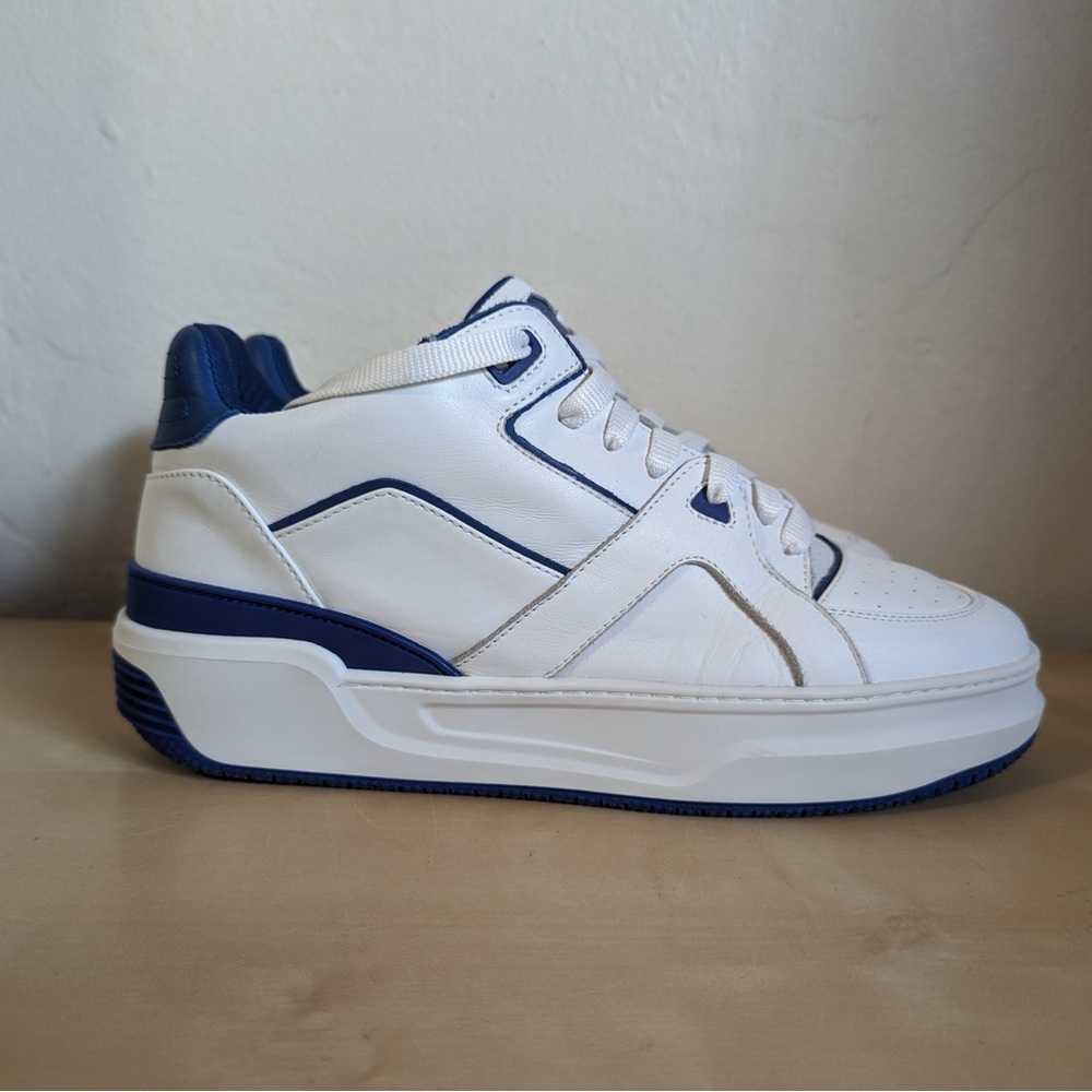 Just Don Luxury Courtside Low White Blue Sneakers Men’s Sz EUR 43 UK 8.5 US 9.5